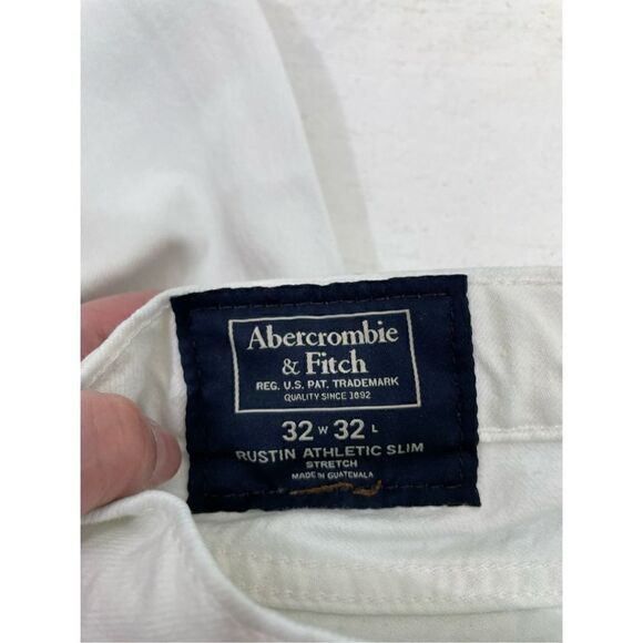 Abercrombie & Fitch NWT White Rustin Athletic Slim Stretch Size 32X32 - Picture 9 of 9